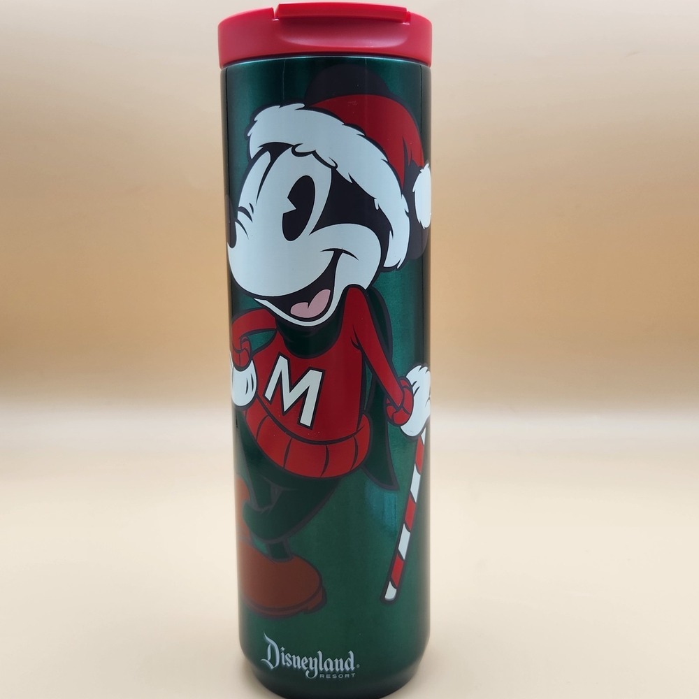 Starbucks Disneyland Resort Mickey Mouse Christmas Candy Cane Tumbler 16oz NEW